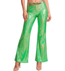 Green Holographic Fabric Pants