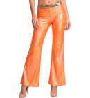 Orange Holographic Fabric Pants
