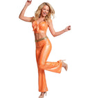 Orange Holographic Fabric Pants