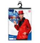 Red Sequin Jacket With Satin Collar