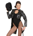 Women'S Black Satin Tailcoat
