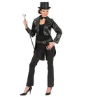 Women'S Black Satin Tailcoat