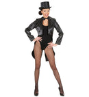 Women'S Black Satin Tailcoat