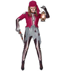Pirate Skeleton  Shirt With Corset & Skirt, Leggings, Bandana 