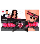 Hot Pink Garter With Bow & Hot Pink Gem Heart