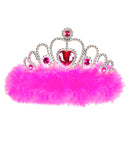 Girls Night Out Tiara With Pink Gems & Marabou