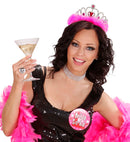 Girls Night Out Tiara With Pink Gems & Marabou