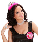 Girls Night Out Tiara With Pink Gems & Marabou