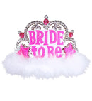 Bride To Be Tiara With Gems & Marabou