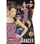 70S Disco  Black/Pink Chequered Dress 