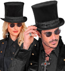Top Hat Bell Crown Velvet Black 16 Cm