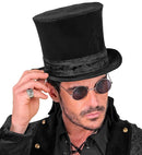 Top Hat Bell Crown Velvet Black 16 Cm
