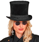 Top Hat Bell Crown Velvet Black 16 Cm