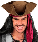 Hat Tricorn Vintage Suede Brown