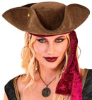 Hat Tricorn Vintage Suede Brown