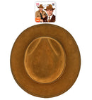 Hat Fedora Vintage Suede Brown