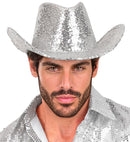 Hat Cowboy Sequin Silver