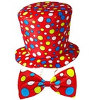 Clown Top Hat & Bow Tie Red - Adult Size