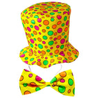Clown Top Hat & Bow Tie Yellow - Adult Size