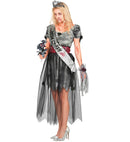 Zombie Prom Queen  Dress, Belt, Sash, Tiara, Wrist Corsage 
