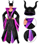 Malefica  Dress With Wire Hoop Petticoat, Headpiece 