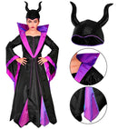 Malefica  Dress With Wire Hoop Petticoat, Headpiece 