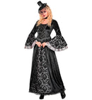 Dark Countess  Dress, Hoop Petticoat, Choker, Mini Hat With Veil 