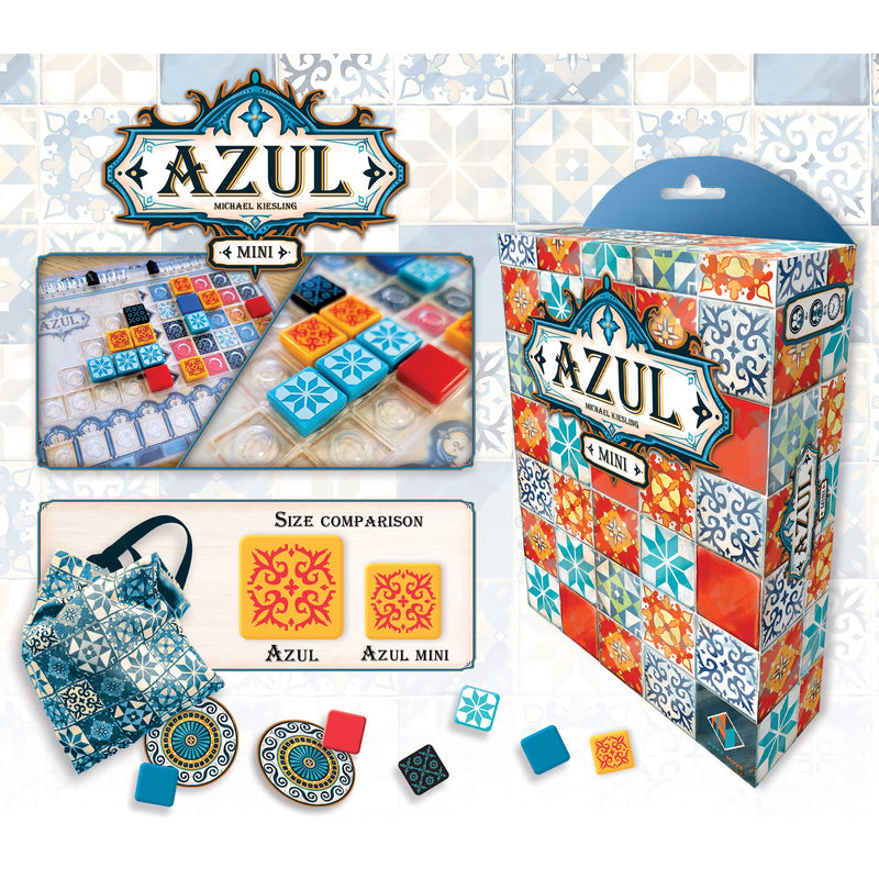 Azul Mini Board Game - Portable Tile-Placement Fun, Strategy Game for Kids and Adults, Ages 8+, 2-4 Players, 30-45 Minute Playtime, Made by Next Move Games