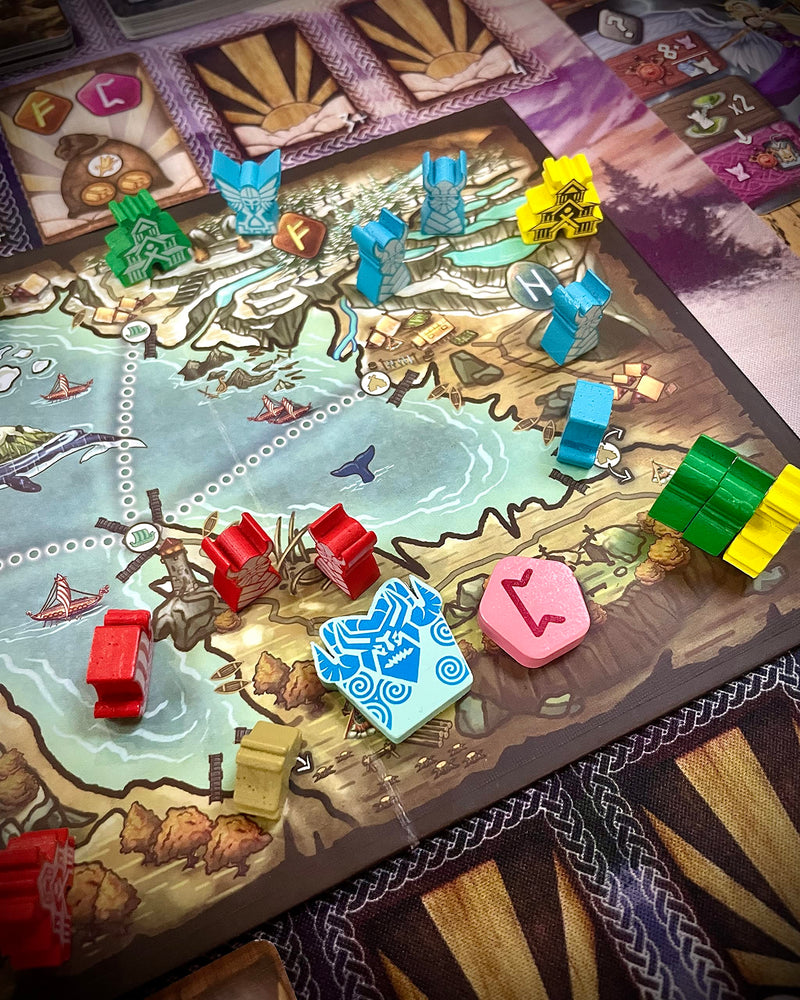 Gamelyn Game Tiny Epic Vikings Fast Playing 1-4 Players First Tri-Foldable Strategy War Board Games for Adult, Wooden Components, with Settlers, Boats, & Temples | Collect Rune Stone Secure Victory