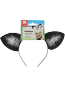 Cat Ears Black with Marabou Trim Headband Adult Costume Accessory 3