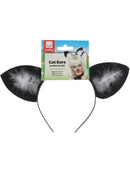 Cat Ears Black with Marabou Trim Headband Adult Costume Accessory 3