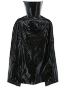 PVC Vampire Cape Black Stand Up Collar 114 cm Adult Halloween Costume Accessory 4