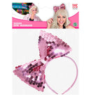 Pink Sequin Bow Headband