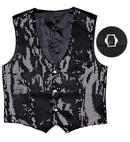 Man Black Sequin Vest