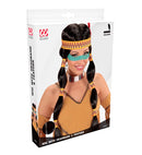 Squaw Indian Wig With Headband & Feather In Box