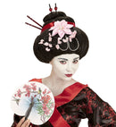 Geisha Wig With Flowers & Chopsticks In Box