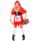 Zombie Red Capelet  Dress, Hooded Capelet, Bow Thigh Highs 