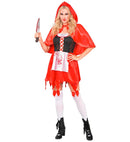 Zombie Red Capelet  Dress, Hooded Capelet, Bow Thigh Highs 