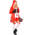 Zombie Red Capelet  Dress, Hooded Capelet, Bow Thigh Highs 