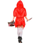 Zombie Red Capelet  Dress, Hooded Capelet, Bow Thigh Highs 
