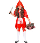 Zombie Red Capelet  Dress, Hooded Capelet, Bow Thigh Highs 