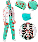 Zombie Doctor  Coat With Rib Cage, Pants, Hat, Face Mask 
