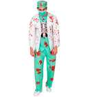 Zombie Doctor  Coat With Rib Cage, Pants, Hat, Face Mask 