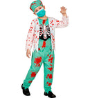 Zombie Doctor  Coat With Rib Cage, Pants, Hat, Face Mask 