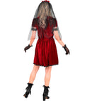 Gothic Vampire Bride  Dress, Flower Veil, Gloves 