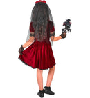 Gothic Vampire Bride  Dress, Flower Veil, Gloves 