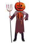 Scary Pumpkin  Robe With Rib Cage And Belt, Mask 