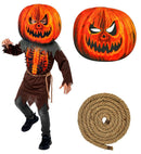 Scary Pumpkin  Robe With Rib Cage And Belt, Mask 