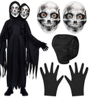 Two Headed Reaper  Hooded Robe With Two Masks, Gloves 