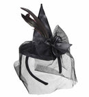 Mini Witch Hat With Feathers And Veil